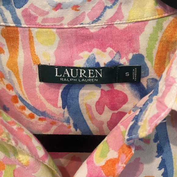 Ralph Lauren Cotton Nightshirt Monogrammed Floral Button Down Size S Small - Picture 3 of 7
